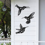 Daogtc Metal Hummingbird Wall Art Decor-Black Metal Wall Art,Bird Wall Sculpture for Home Kitchen Patio Bedroom Living Room Bathroom(3 Pack)