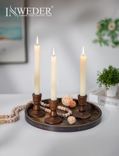 Wooden Candlestick Holders Rustic: Farmhouse Taper Candle Holder