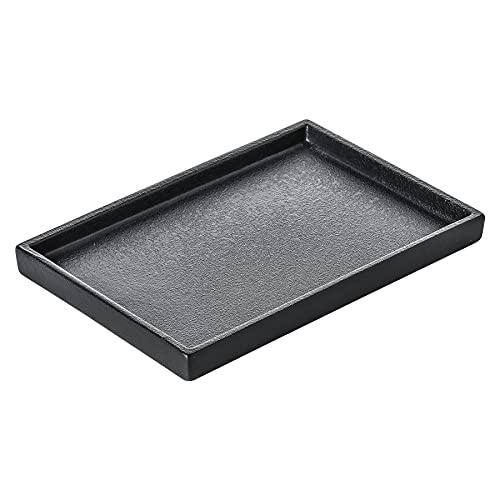 Ceramic Makeup Tray Redelaenor, Black Bathroom Accessories Holder for Kitchen Sink Organizer and Home Decorative Tray Rectangle Small Bathroom Sink Trays for Counter