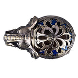 K COOL Metal Backflow Incense Holder Elephant Cone Incense Burner Candle Holder with Lid, Aromatherapy Ornament Home Office Decoration for Indoor Outdoor (Navy Blue)