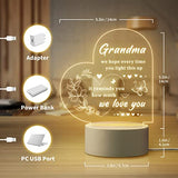 Grandma Gifts, Mothers Day Gifts for Grandma - Engraved Night Light, Grandma Birthday Gifts, Christmas Valentines Thanksgiving Gifts for Grandma, Nana, Grammy, Grandmother