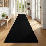 Runner Rug for Hallway, 2x10 Black Washable Non Slip Runner Rug