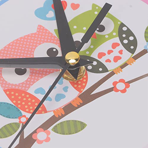 Quartz Battery Operated Round Easy to Read, Cartoon Colorful Quartz Time, Learning Hanging Clock for Kid's Bedroom Classr for Home Office Kitchen Classroom School Clock (Pink), Cartoon Colorful Qu