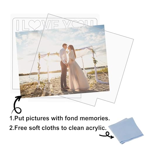 Light up Picture Frame, I Love You 4x6 Inches Acrylic Photo Frame with Night Light Desktop Decor Best Gifts for Lover Couple Wife Girl Friends Valentine's Day Anniversary Birthday Wedding Present