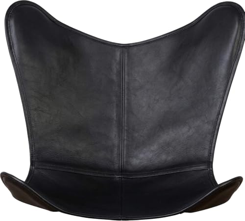 Leather Butterfly Chair Covers, Solid Leather Waterproof and Oilproof Stretch Dining Chair Protector Cover Slipcover Tan Color for Livingroom Chair Only Cover