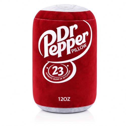 Dr Pepper Pillow Plush, Soda Can Shaped Throw Pillow, Funny Food Plush Cushion, Soft Decorative Pillow for Couch Bed Office, Funny Pillow for Any Occasion, Cute Aesthetic Room Decor for Kids & Adults