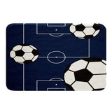 jejeloiu Football Bathroom Rugs 16"x24" Kids Soccer Ball Pattern Bath Rugs for Shower Tub for Boys Girls Teens Sports Theme Bath Mats for Bathroom Non-Slip Football Court Bathroom Accossories