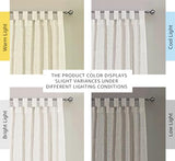 H.VERSAILTEX Natural Linen Tab Top Curtains 84 Inch Length for Living Room 2 Panel Drape Semi Sheer Neutral Country Rustic Farmhouse Boho Curtain Bedroom Muslin Look Light Filtering, Heathered Natural