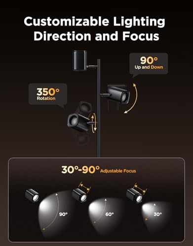 Govee Tree Floor Lamp Compatible with Matter, 3 Rotatable Lights with LuminBlend Technology, Standing Lamp with 64 Dynamic Scenes, Music Sync, Ideal Floor Lamp for Living Room, Bedroom, Office
