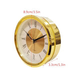 3.5in Round Clock Insert Gold/Silver Trim Perspective Clock for Decor Enthusiasts Exquisite Workmanship