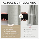 Joydeco 100% Blackout Curtains 63 Inch Length, Living Room Curtain 2 Panels Set, Grommets Room Darkening Textured Thermal Drapes, Greyish White Blackout Curtains for Bedroom (42x63inch)