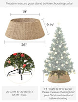 StorageWorks 26 Inch Christmas Tree Collar, 5-Piece Durable Seagrass Christmas Tree Skirt for Home Decor, Handcrafted Tree Base Cover for Artificial Trees, Large