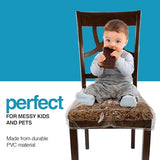 Houseables Plastic Chair Covers, Plastic Seat Covers for Dining Chairs, Seat Protectors, Vinyl, Waterproof, Clear Cushion Protector for Cats, Kids, Kitchen Room Table, Fits 16-18 Inch, 8 Pack Set
