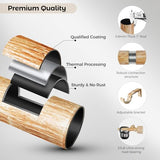 Boho Wood Curtain Rods for Windows 48 to 84 Inch, 1" Diameter Adjustable Heavy Duty Curtain Rod with Imitation Wooden Grain Leaf Pattern Finials, Rustic Decorative Drapery Rods, Size 32"-90"