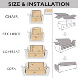 Skidproof Sofa Cover-Grey Bird Sofa Slipcover with Elastic Straps-Easy Fit Slip Cover-Washable Furniture Protector for Pets and Kids(Recliner,Grey)