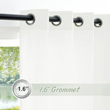 RYB HOME White Semi Sheer Curtains 84 inches Long, Non See Through Privacy Light Filtering Grommet Curtains & Drapes for Living Room Office Nursery Bedroom, 52" W x 84" L inches