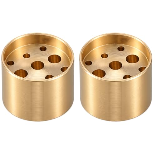 Thinp 2 Pcs Brass Incense Cone Holder, Copper Incense Stick Holders with 9 Holes Small Incenses Burner Holder for Sticks-Incense Stand Base for Yoga Spa Room Home Office (0.8" Dia, 0.6" Tall)