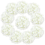 Auihiay 10PCS Hydrangea Artificial Flowers, Faux White Flowers for Wedding Centerpieces, DIY Bouquets, Bridal Shower, Floral Decor Home Decoration with Stems (VASE NOT Included)