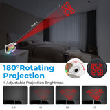 Projection Clock, 7.4" LED Mirror Digital Alarm Clocks, with RGB Night Light, 180° Rotatable Projector,USB C Charger Port, Auto Dimmer, Modern Desk Clock for Teens Girl Adults Bedroom - White