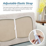 Loveseat Cushion Cover Leather-Look 1PC Stretch Love Seat Slipcover for Living Room Individual Couch Seat Protector, Pet-Friendly, Non-Slip, Easy Fit - Beige