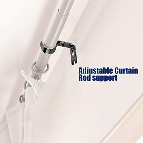 6 Pieces Curtain Rod Brackets General Adjustable Curtain Rod Holder Wall Bracket Hooks Outside Mounted Blinds Curtain Rod Bracket with Screws for 1 Inch Diameter Curtain Rod (Black)