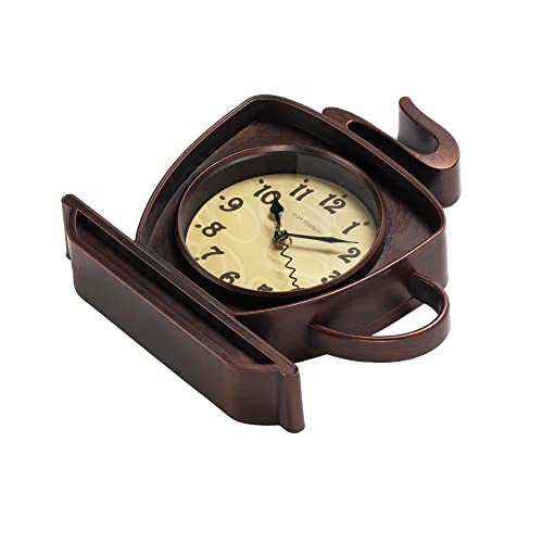 Park Madison Coffee Cappuccino Cup 10 Inch Quality Quartz Battery Operated 3-D Easy to Read Home/Office/Kitchen/Classroom/School Clock Classic Movement