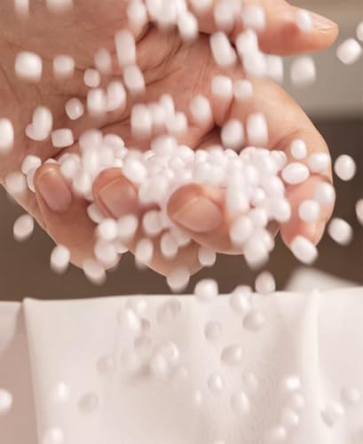 Tingting's Dream Soft Round Stuffed Pouf Ottoman Foot Rest Poufs with Foam Particles Filling Foot Stool Storage Ottoman for Living Room (Pink, 47×47×30CCM/18.5"×18.5"×11.8")