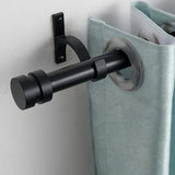 2 Pack Single Curtain Rods, 1Inch Diameter Telescoping Drapery Window Curtain Rod 16-28Inch(1.3-2.3ft) Rod Length, Matte Black