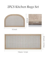 PADOOR Extra Large Kitchen Runner Rugs and Mats 2PCS, 2.5'x6'+20"x32",Brown