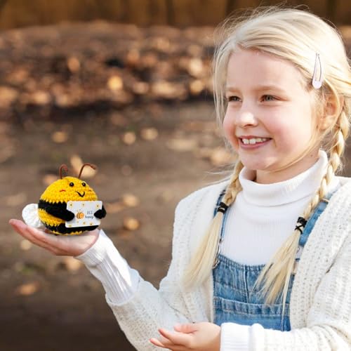 Mini Bee Positive Crochet Animal Back to School Gift Emotional Support Birthday Gift for Women Her Daughter Friend Teenage Girl Handmade Crochet Bee Christmas Gifts