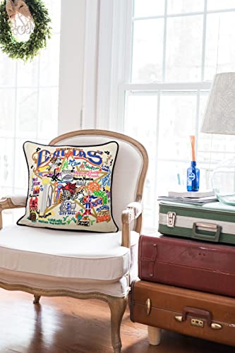 Catstudio Dallas Hand Embroidered Decorative Throw Pillow