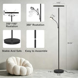 Floor Lamp-42W/4200LM Super Bright Floor Lamp,Dimmable 2-in-1 LED Floor Lamp for Bedroom,Torchiere Floor Lamps with Remote & Touch Control,69" Tall Standing Lamp for Living Room,Office,Reading,Black