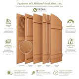 Ekena Millwork LVSL0012BL 3" Lifetime Vinyl Shutter-Lok's, Black (12/Bag), Count