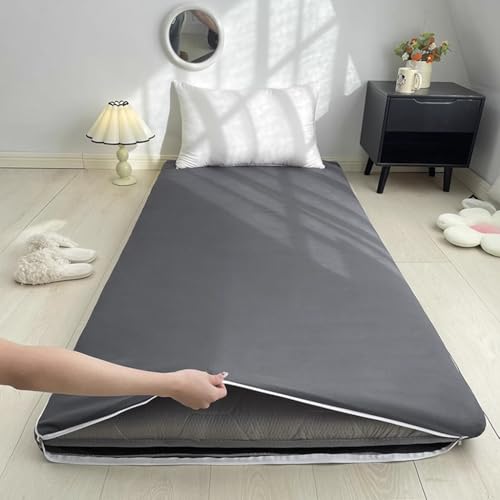 Dark Blue,60 * 200CM,Zippered Futon Cover for Japanese Futon Floor Mattress Cover Protector Tatami Floor Sleeping Mat Futon Slipcovers Soft and Breathable Dustproof Cover