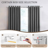 1” Diameter Silver Curtain Rods for Windows, 1 Pack 30-120 Inch Heavy Duty Window Treatment Rods, Long Adjustable Curtain Rod, Fits Most Standard Windows, Suitable for Bedroom, Living Room, Farmhouse