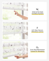 LazBlinds Cordless Zebra Blinds for Windows, Patterned Dual Layer Free-Stop Roller Shades for Ultimate Privacy & Light Control, Elegant Window Blinds & Shades, Grey Bloom, 35" W x 72" H