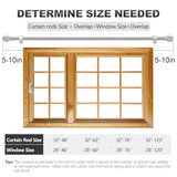 Silver Curtain Rods for Windows with Brackets,5/8 Inch Diameter Small Window Curtain Rod Adjustable 32 to 48 Inches,Easy Install Drapery Rods,Gray