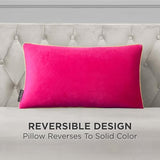 Juicy Couture Reversible Velvet Cheetah Pillow, 14" x 24" Decorative Pillow, Hot Pink