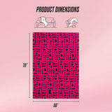 Juicy Couture Luxurious Throw Blanket for Couch - 50” x 70” Inches - Crown Royal Blanket - Plush & Cozy Throw Blanket - Decorative Blankets for Sofas, Throws for Chairs, and Beds – Hot Pink/Black