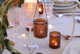 24 Pcs Amber Votive Tealight Candle Holders, Fall Christmas Decorations
