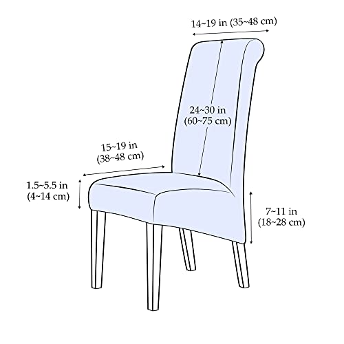 Deisy Dee Stretch XL/Oversized Extra Large Velvet Dining Room Chair Covers for Kitchen Dining，Removable Washable Chair Protectors Slipcovers (Khaki, 2)