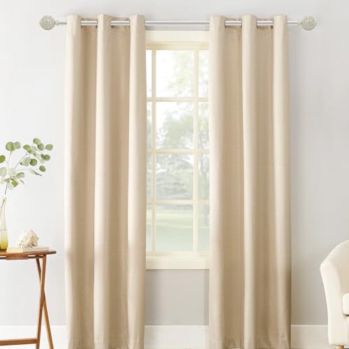 1 Inch Curtain Rod For Windows 28 to 48 Inches, Heavy-Duty Adjustable Decorative Curtain Rod With Rattan Leaf Hollow Finials For Bedroom And Living Room White