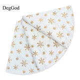 Plush Christmas Tree Skirts, 36 inches Luxury Snowy White Faux Fur Xmas Tree Base Cover Mat with Gold Snowflakes for Xmas New Year Home Party Decorations (36 inches, Gold)