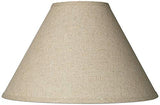 6" Top x 17" Bottom x 11 1/2" High x 11 1/2" Slant Lamp Shade (Pre-Assembled) Replacement Large Beige Brown Empire Round Rustic Farmhouse Western Fine Burlap Fabric Spider Harp Finial - Springcrest