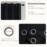 Simplebrand Halloween Black Blackout Curtains for Bedroom 63 Inch Length 2 Panels Set, Grommet Solid Thermal Insulated Black Out Curtains, Room Darkening Energy Saving Window Drapes, W40 x L63