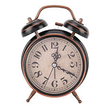 Retro Alarm Clock, Twin Bell Mechanical Alarm Clock with Night Light, Black, 6.3 inches by 4.7 inches