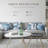 Set of 4 Blue and Grey Abstract Art Artwork Pillow Cover 18 x 18 Inch, Gallery Modern Decorative Throw Pillows Cushion Cover for Bedroom Sofa Living Room