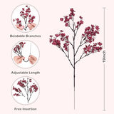 Waipfaru 6Pcs Fake Flowers Babys Breath Silk Artificial Flowers Gypsophila Bouquets Bulk Real Touch Fall Stems for Fall Thanksgiving Decor Autumn DIY Floral Arrangement Table Centerpieces, Wine Red