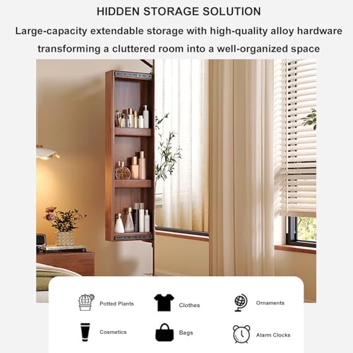 4-in-1 Full Length Mirror with Jewelry Cabinet, Makeup Organizer & Coat Rack - 360° Rotating Wood Floor Mirror, Space-Saving Dressing Mirror for Bedroom & Entryway