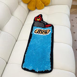 LAKEA Lighter Tufted Rug Art Rug for Bedroom Living Room Retro Rainbow Fluffy Anti-Slip Bath Bathroom Nonslip Mat Home Decor (Blue, 31.5X9.4 Inch)